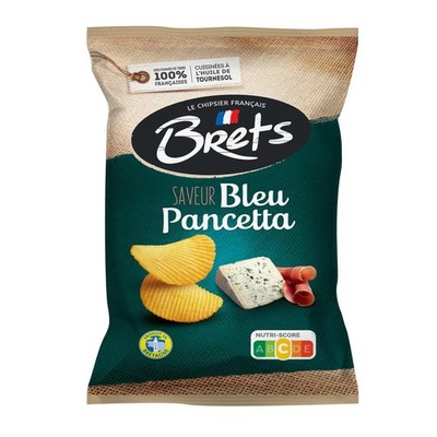 Brets French Potato Chips Blue Cheese Flavor 125G/4.4oz Made in France