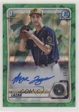 2020 Bowman Chrome Prospect Green Atomic Refractor 98/99 Max Lazar Auto 0m6m