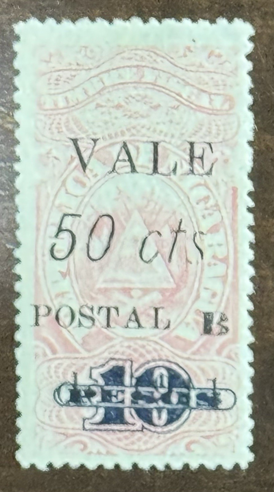 DP Stamps, Nicaragua, SC 1L103a, 1911, MLH, VF, Black Over, No Period After cts