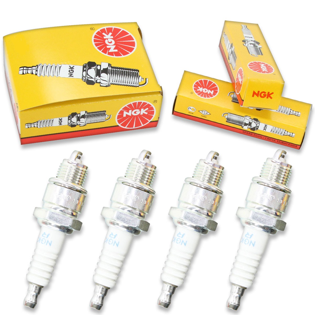 4 pcs NGK Standard Spark Plugs for 1968-1972 Citroen DS21 Pallas 2.2L L4 - gb