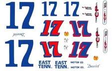  17 David Pearson '68-'69 Torino 1/64th HO Scale Slot Car Waterslide Decals