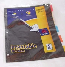 Avery Advantages Insertable Dividers 5 Tabs #81304 