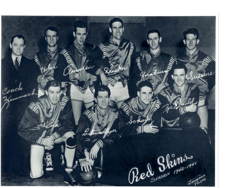 1940 1941 SHEBOYGAN RED SKINS 8X10 TEAM PHOTO NBL BASKETBALL 