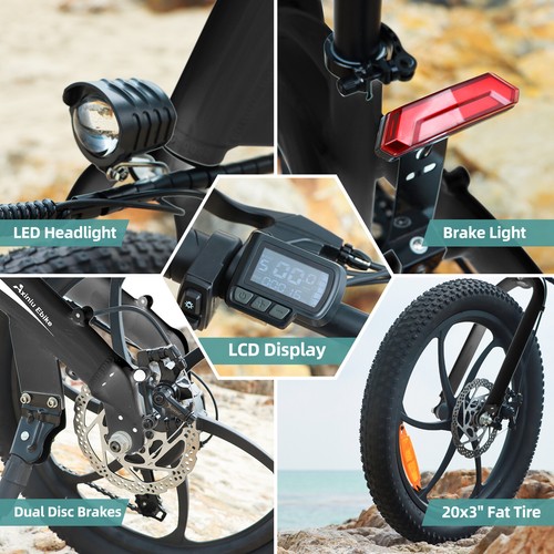 Axiniu Folding Electric Bike Bicycle for Adult 850W 28MPH City Ebike Black - Picture 6 of 17
