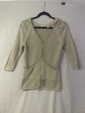 dkny jeans hooded knitted sweater beige Woman s L
