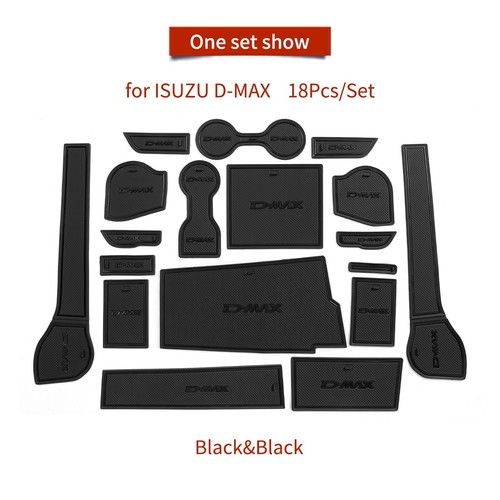 for ISUZU D-MAX 2021 - 2023 Non-Slip Cup Mat Gate Slot Pad Car Accessories BLACK - Picture 7 of 11