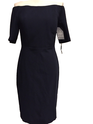 calvin klein black off the shoulder dress Calvin Klein Womens Black Off Shoulder Short Sleeve Dress 4