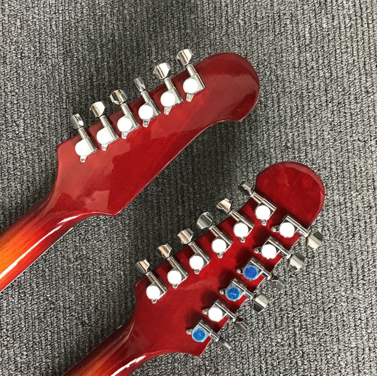 【希少】rs guitar burst boost Hot Sale Factory Customized Cherry Sunburst Double Neck