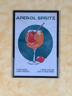 Framed painting on canvas, Aperol Spritz, 40x60