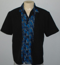 Vtg DaVinci High Life Flaming Dice Rockabilly Retro Hipster Bowling Shirt Men L