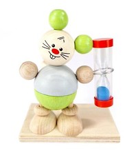 Toothbrush Timer Mouse 9x11x7cm NEW Wooden Hourglass Egg Timer Dental Care