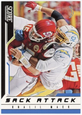 2023 Score #14 Khalil Mack Sack Attack Los Angeles Chargers Football Card