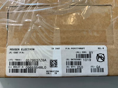 PCM1774RGPT audio DAC Texas Instruments tape reel #250