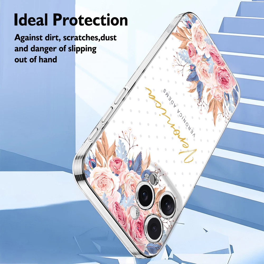 Floral TPU Phone Case for iPhone 15 16 Plus 14 13 12 11 XS Pro Max
