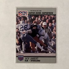 1990 Pro Set Super Bowl Supermen #90 Jack Lambert Steelers HOF