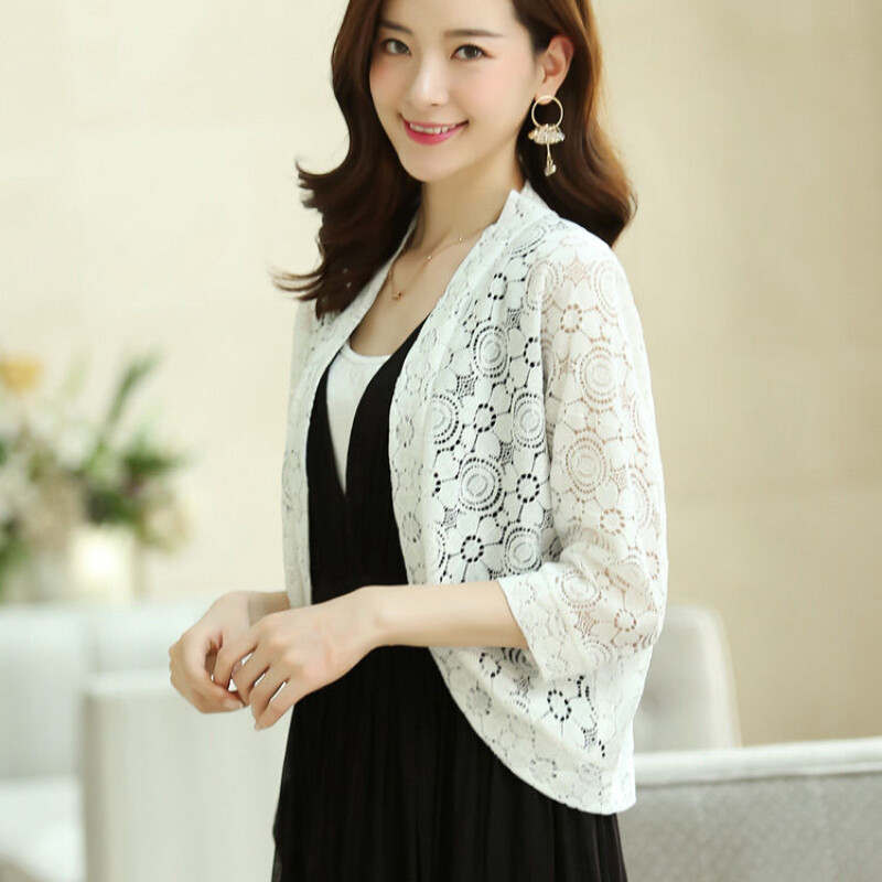 Ladies Floral Crop Top Bolero Cardigan Lace Shrug Short