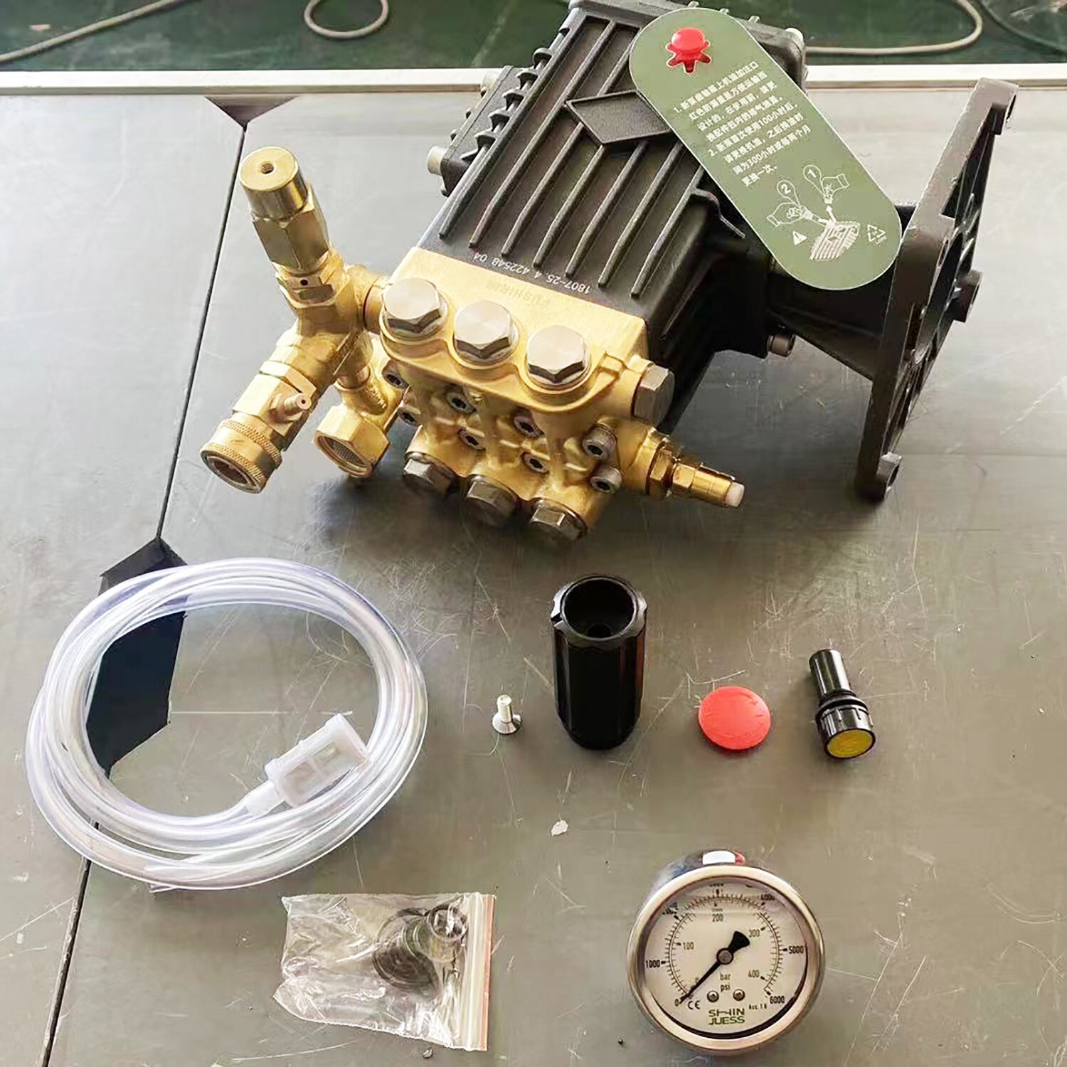 3600 PSI 4.7 GPM Triplex Pump 1&Prime; Hollow Shaft Pressure Power Washer Pump+Key