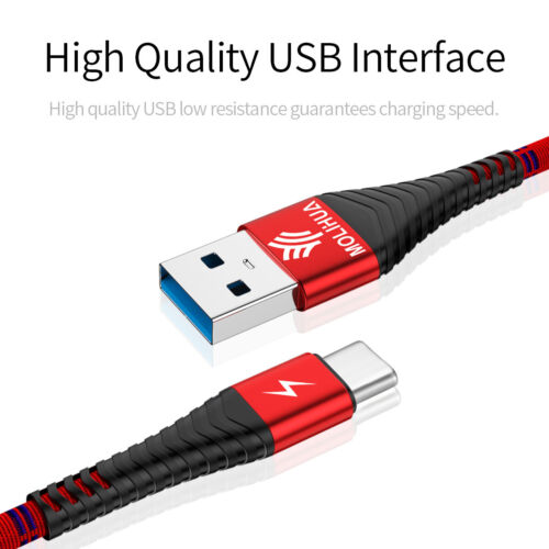USB C Type C Charging Cable Braided Fast Phone Charger Long Lead 1m 1.2m 2m - Picture 4 of 10
