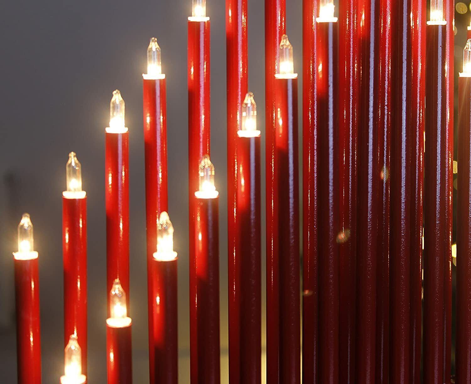 Red 33 Pipe Christmas Candle Bridge Traditional Xmas Decoration Light