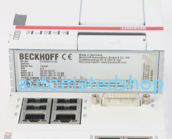 Beckhoff CX2020-0121 Via DHL or FedEx