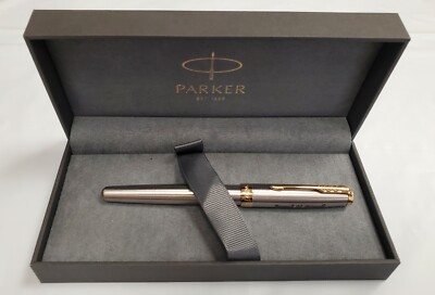 Parker Sonnet Rollerball Pen in Stainless Steel with Gold Trim