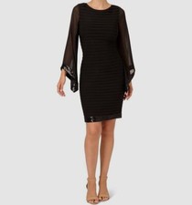 Adrianna Papell Women's Black Banded Short Dress Size 8
