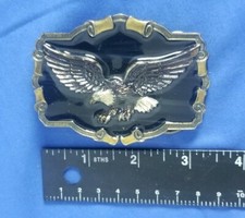 1983 Eagle Belt Buckle Great American Buckle Co Numbered Pewter Enamel USA made