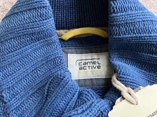 Camel Active Rare Sweater Jumper Blue 4 Button Neck 334063 2XL XXL New With Tags - Picture 3 of 21