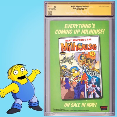 CGC 9.4 SS Ralph Wiggum Comics #1 Variant signed by Nancy