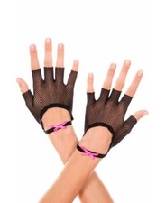 Brand New Wrist Length Fishnet Fingerless Gloves With Bow Music Legs 477