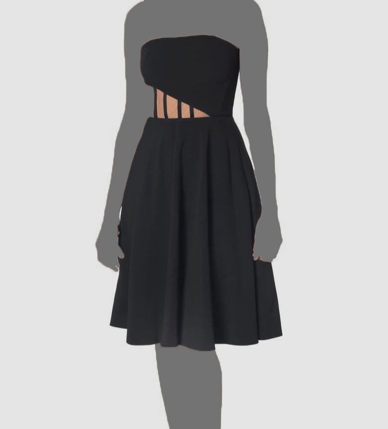 $228 Dress The Population Women's Black Strapless A-Line Mini Dress Size XL  | eBay
