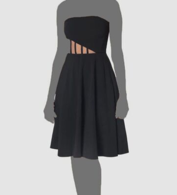 $228 Dress The Population Women's Black Strapless A-Line Mini Dress Size XL  | eBay