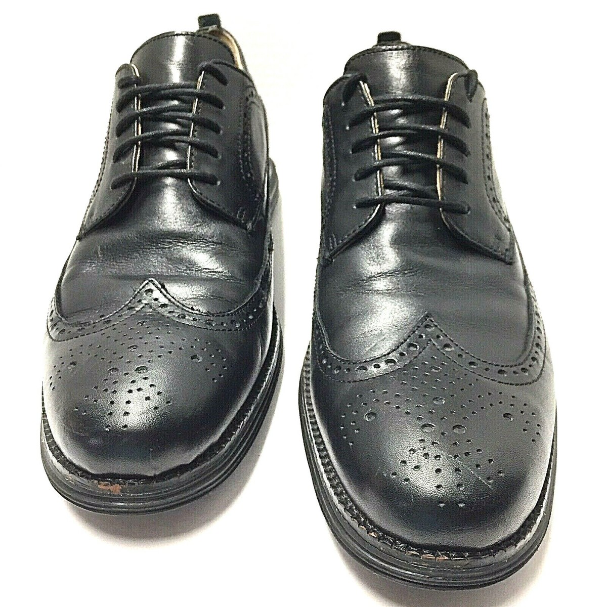 Cole Haan Mens Black Leather Original Grand Wingtip Oxford  display picture 2