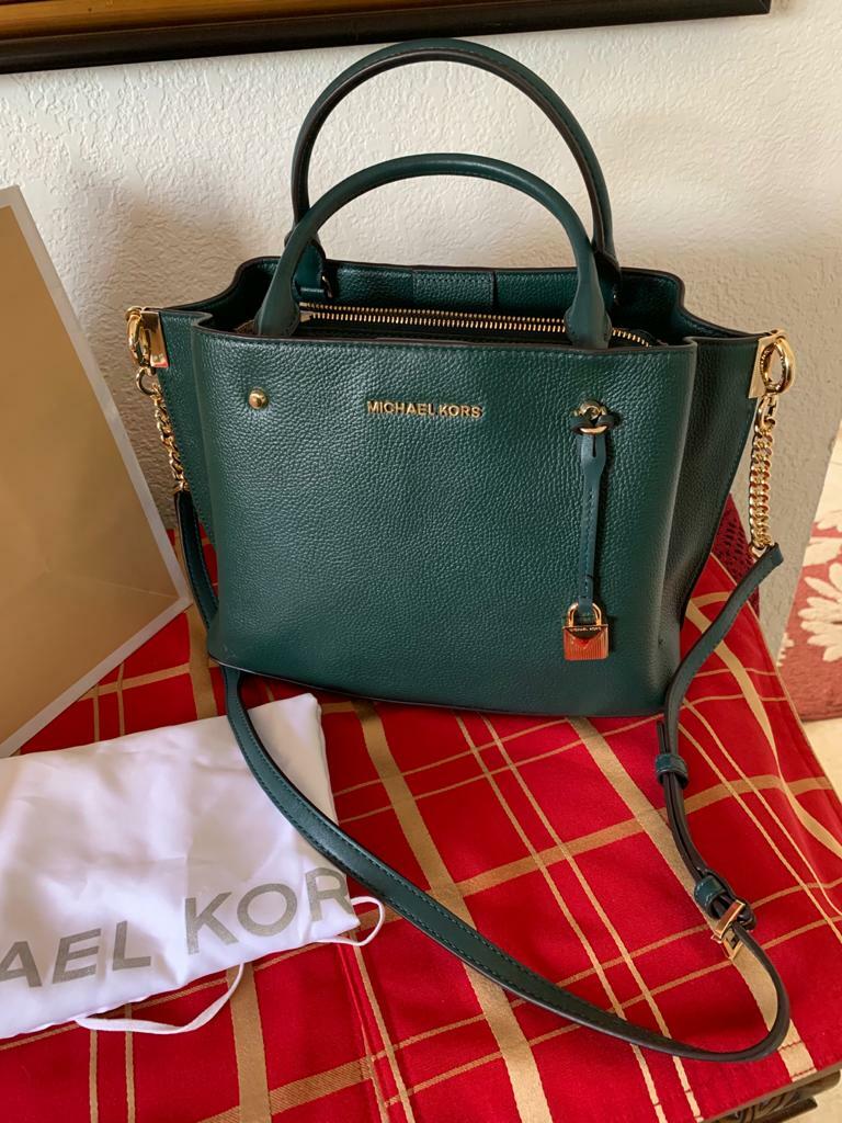 Soft Pebbled Leather Satchel Barolo 