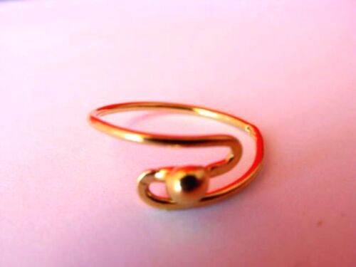 14K Gold Plated over S.Silver [WAVE & DOME] siz 3.5 Toe Ring Pinkie Knuckle Midi - Picture 1 of 2