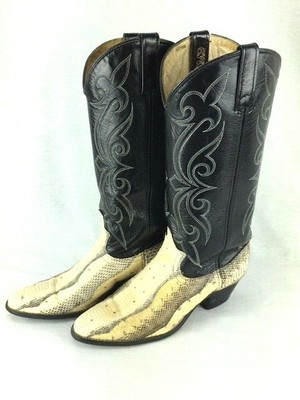 round toe snakeskin boots