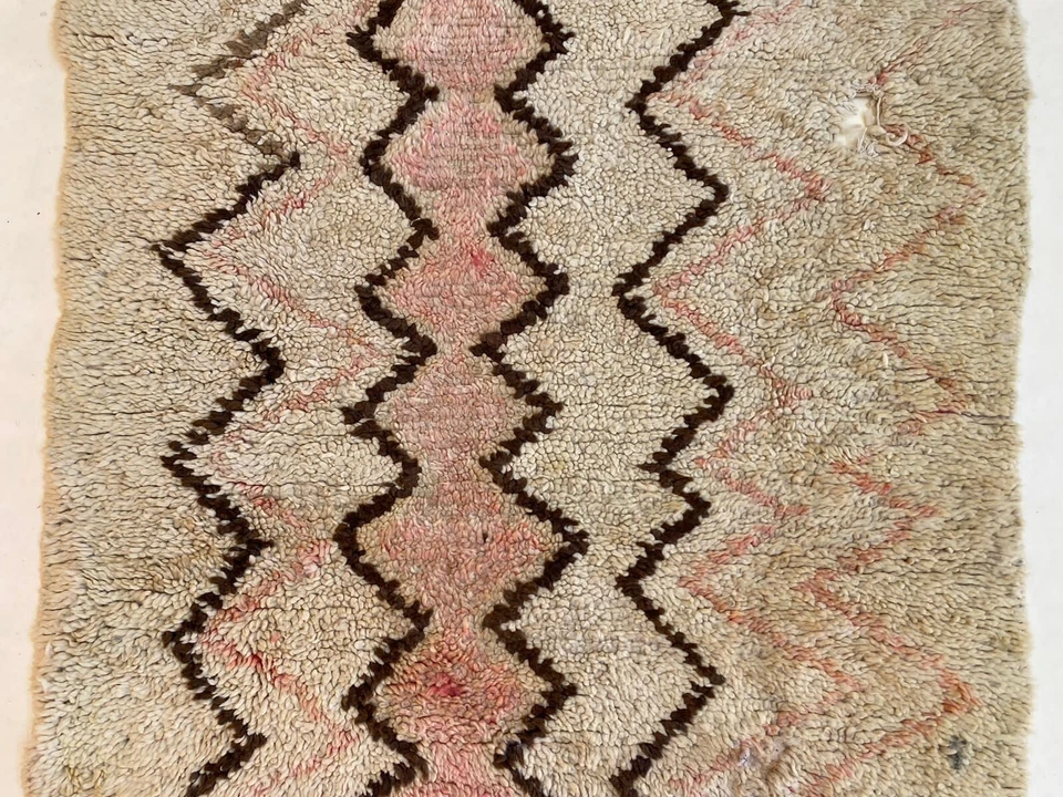 Alfombra de lana suave escalera alfombra de corredor marroquí área de corredor tradicional 3,5x6 pies Foto 3 de 4