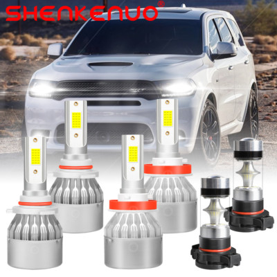 For Dodge Durango 2011-2013 LED Headlight High Low Beam Fog Light Bulbs