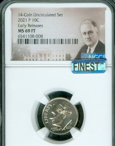 2021 P ROOSEVELT DIME NGC MS69 FT MAC  FINEST GRADE & SPOTLESS RARE*