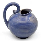 Vintage Stangl Pottery Pitcher Sky Blue Glaze with Swirl Handle 7" USA