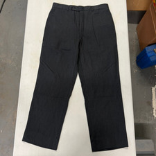 Geoffrey Beene Black Stripped Dress Pants, 100 Wool, Men's Size 34x30