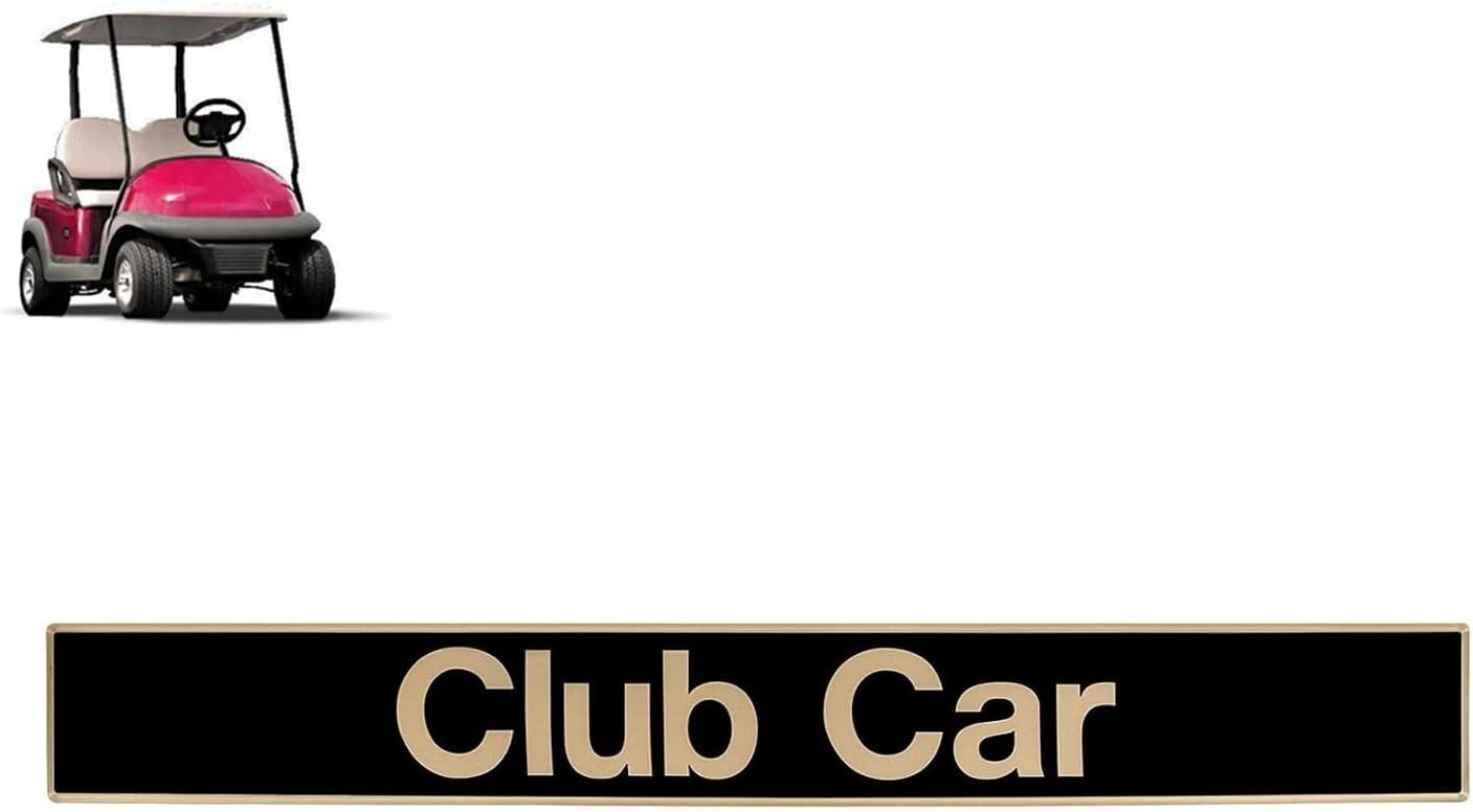 Name Plate for Club Car Precedent, Black Gold Decal for Golf