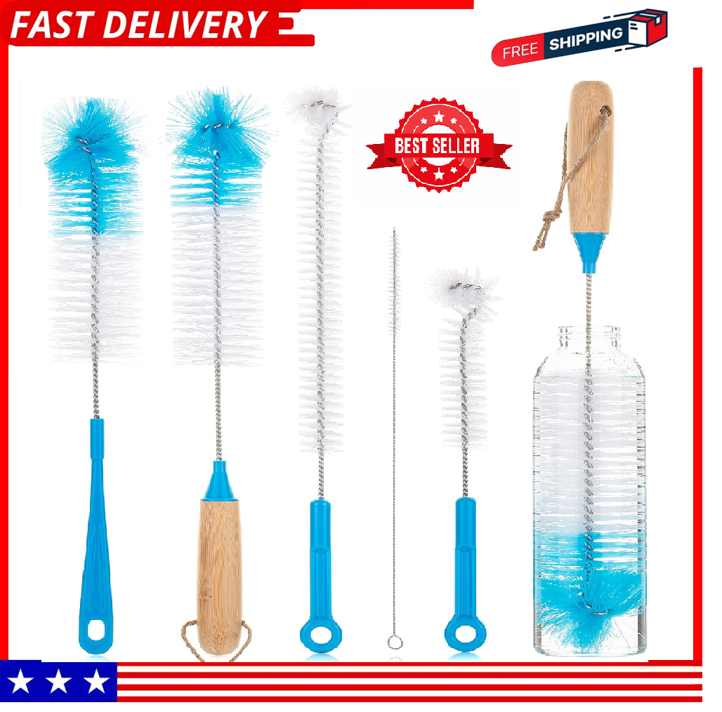 5PCS Bottle Brush Pipe Cleaning Kit Bong Brushes Water Bubbler Hose Tips Cleaner