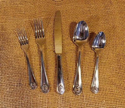 Christian Dior COQUILLE stainless flatware 5-piece set; NIB