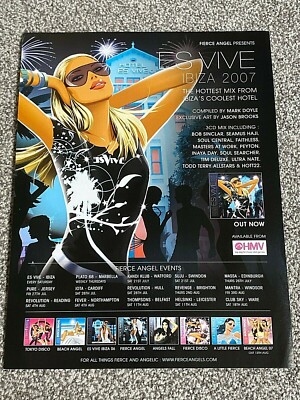 2007 Zeitschrift Anzeige Kunst Flyer Bild Es Vive Ibiza Hotel Mix Ad Fierce Angel