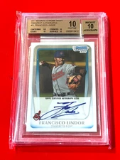 2011 Bowman 1ST Chrome Draft Auto Francisco Lindor RC 3412 BGS 10/10 PRISTINE