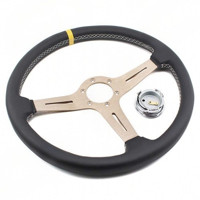 15 inch 380mm Universal Leather Steering Wheel *uq