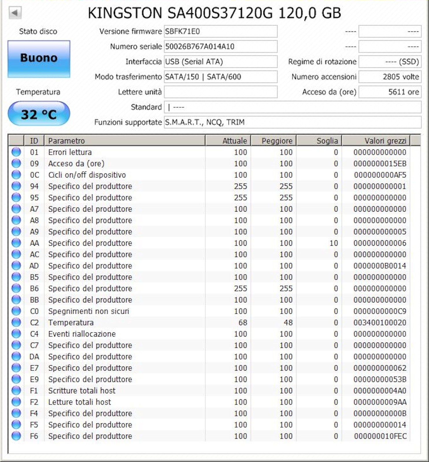 * HARD DISK SSD Kingston A400 120 GB 2,5" SATA III  SA400S37 120 GB