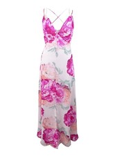 Calvin Klein Women's Strappy Floral-Print Gown (4, White Multi) 191797584900