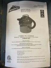 Armor All 2.5 Gallon Wet Dry Vacuum Cleaner VOM205P 0901 Accessories Kit New